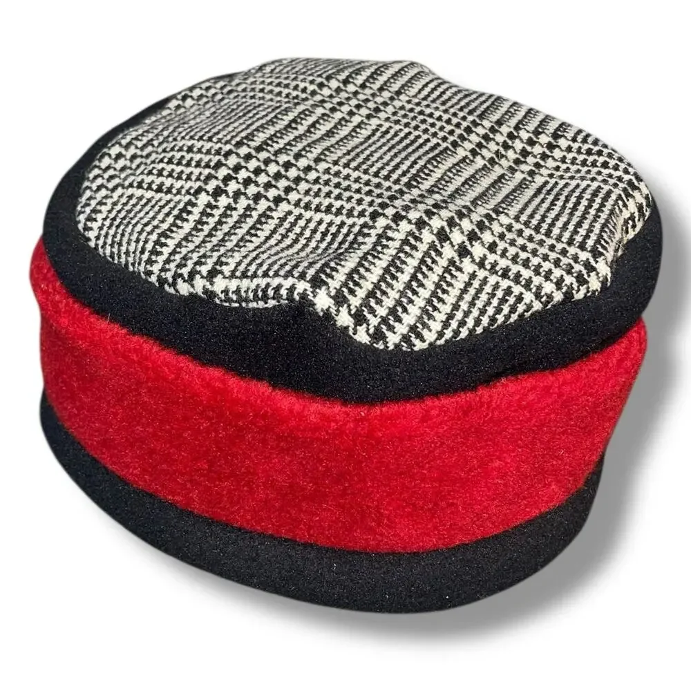 LipGloss Productions Suzy Peabody Tall Fleece Beanie Pillbox Hat Polartec Red